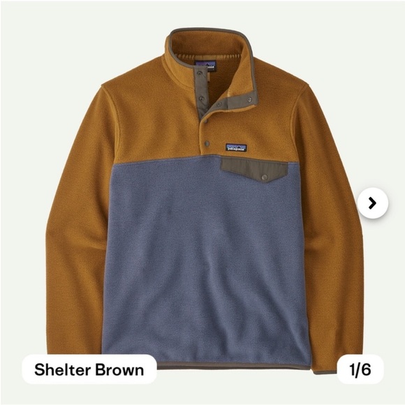 Patagonia Men's Medium Lightweight Synchilla Snap-T Fleece Pullover NWT Brown - Picture 6 of 7